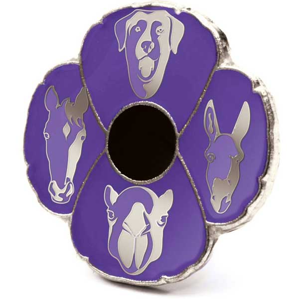 Purple Poppy Silhouette Badge